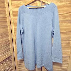 J Jill Womens Sweater Blue Long Sleeve Tunic Length Boatneck Soft Size XL
